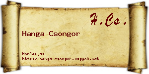 Hanga Csongor névjegykártya